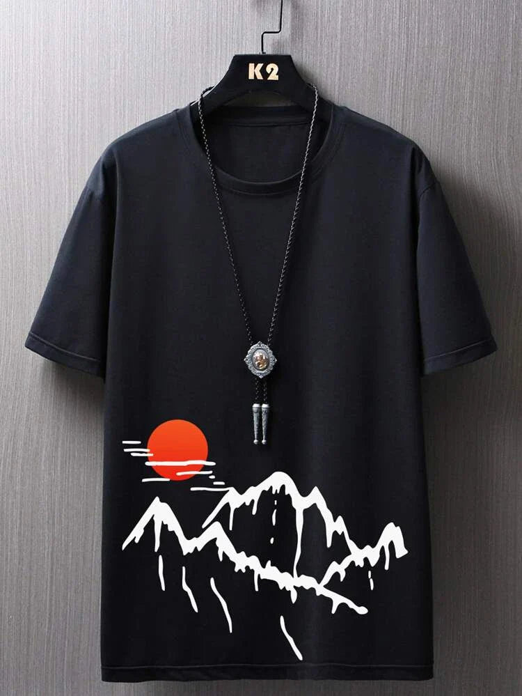 Red Sun & Peaks Streetwear Tee